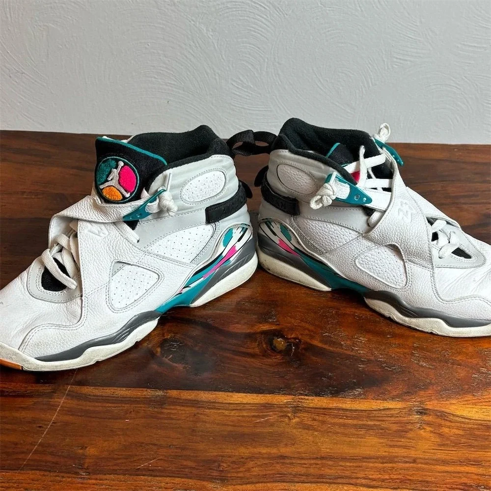 Nike Air Jordan 8 Retro 'South Beach' Kids Sneakers Size 7Y Multicolor‎